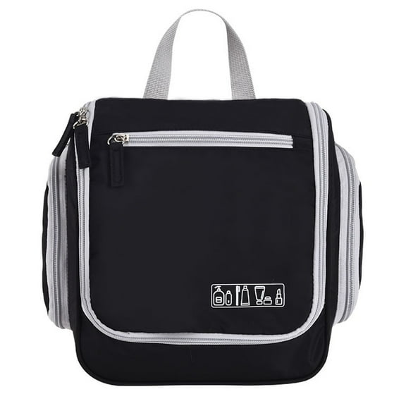 Toiletries for men and women, portable travel makeup Toiletries Organizer Kit, waterproof bathroom bag-black