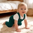 thumbnail image 7 of BRGZLK Baby Boys Girls Knit Overalls 2026 Autumn Winter Solid Color Knitted Jumpsuit Long Pants for Toddlers Newborn Infants Green 6-12 Months, 7 of 7