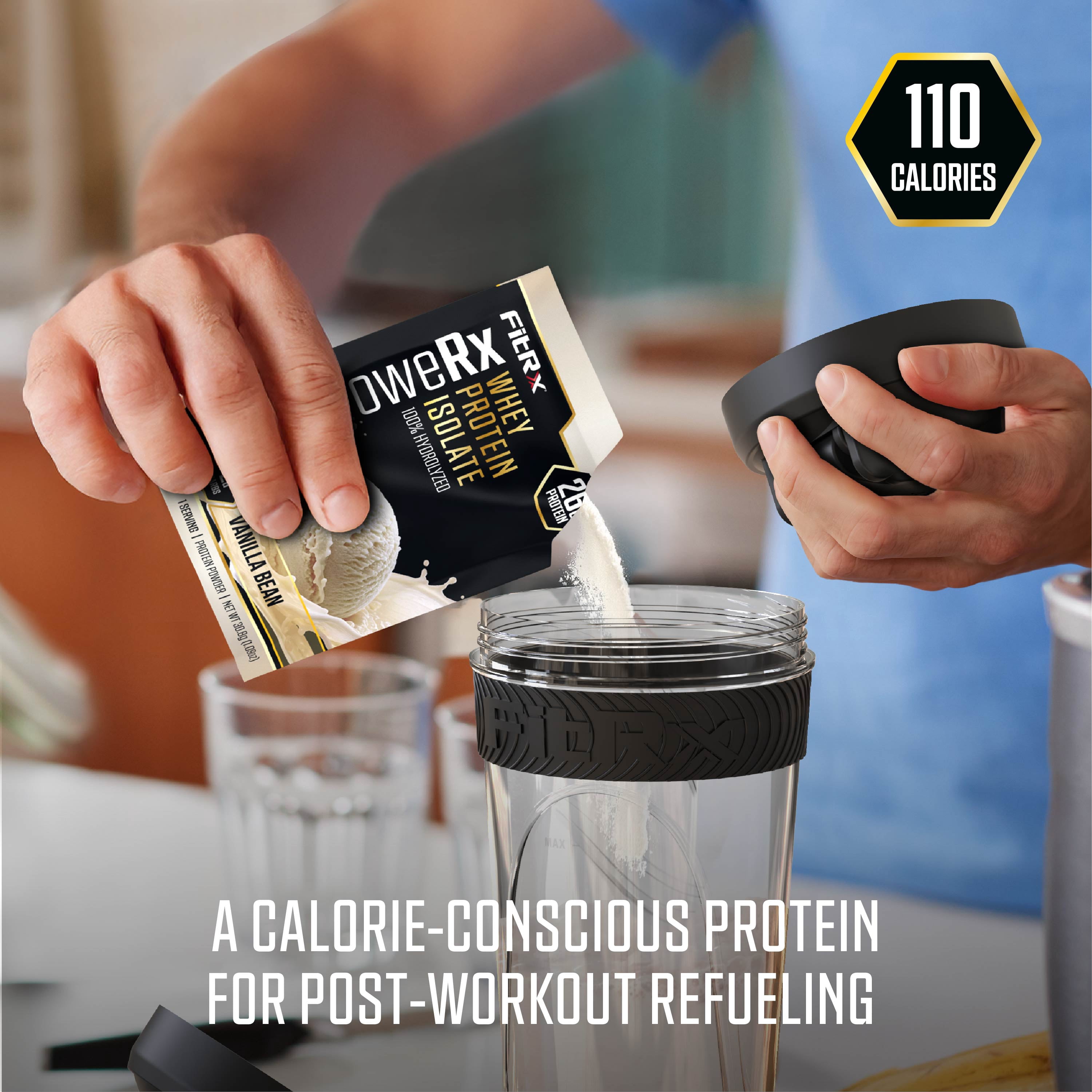 FitRx PoweRx Whey Protein Isolate – Vanilla Bean High Protein Powder, 26g Whey Isolate, 0g Sugar, 5 Servings, 5.4 oz Total