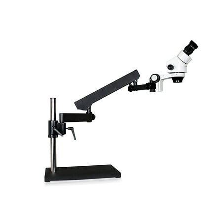 Vision Scientific Binocular Zoom Stereo Microscope  10x Widefield Eyepiece  0.7x-4.5x Zoom Range  7x-45x Magnification Range  Articulating Arm Pillar Stand w/ Base price history on PriceWatchPro