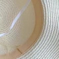 thumbnail image 6 of Girls' Breathable Summer Straw Hat Foldable UV Protection Bowknot Wide Brim Floppy Beach Sun Visor Hats Beige One Size, 6 of 6