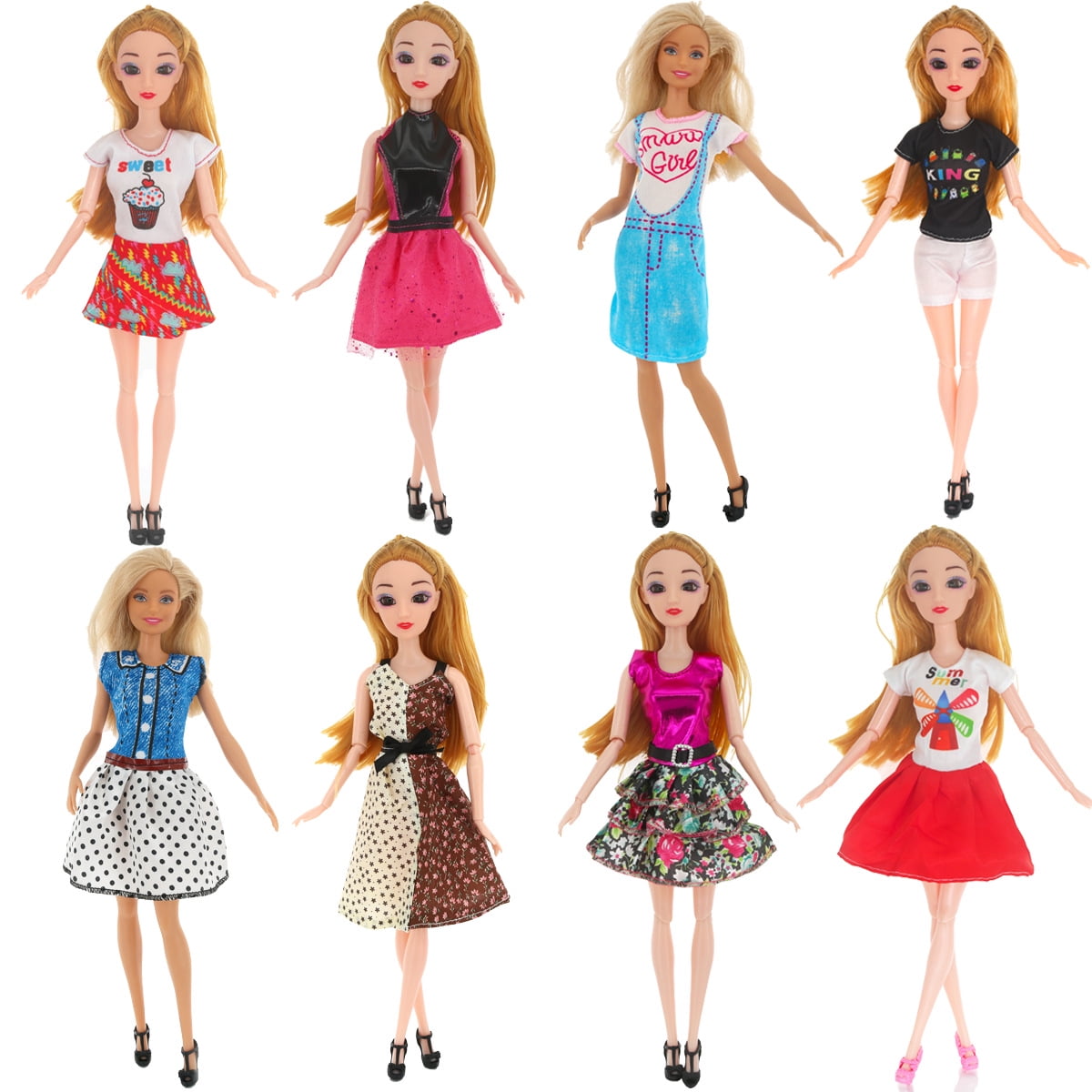 nipocaio Barbie Fashion Costume 10 Pieces 10 Doll Accessories for 3 13 Year Old Children Christmas Gift for Children Birthday Gift