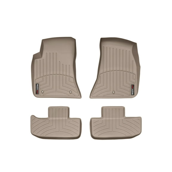 WeatherTech Custom Fit FloorLiners compatible with 2011-2014 Dodge Challenger - 1st & 2nd Row (2-pc. Rear Liner), Tan