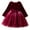 Red, variant on Odeerbi Kids Girls Christmas Corduroy Dress Fall Winter Long Sleeve Dress Gradient Tulle Dress Round Neck Mesh Princess Bow Skirt Kids Clothes Blue