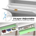 thumbnail image 6 of Shoe Cabinet for Entryway, Slim Shoe Storage Cabinet with 2 Flip Drawers and Open Shelf, 3-Tier Wooden Shoe Rack Cabinet, 6 of 7