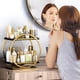 thumbnail image 2 of Organizador de maquillaje YIWANFW negro y dorado de 2 niveles para tocador, 2 of 9