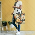 thumbnail image 4 of FORMRS Womens Canvas Tote Bag with Zipper Inner Pocket Shoulder Handbag, Bright Floral, 4 of 7
