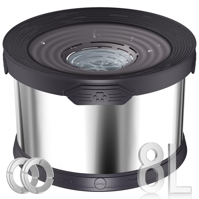 Cuenco de agua para perros UPSKY de acero inoxidable de 8 litros, antiderrames, antideslizante