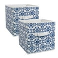thumbnail image 1 of 11 x 11 x 11 in. Nonwoven Scroll Square Polyester Storage Cube, Nautical Blue - Set of 2, 1 of 1