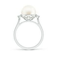 thumbnail image 2 of ANGARA Freshwater Cultured Pearl Ring with Diamond Accents in 925 Sterling Silver for Women | June Birthstone Jewelry for Her, 2 of 8