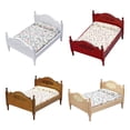 thumbnail image 3 of Casa de muñecas en miniatura 1:12, cama de madera, muebles de simulación para dormitorio, Mini cama para muñecas, habitación para niños, muebles para casa de muñecas, 3 of 3