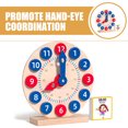 thumbnail image 4 of 1 Set Kids Wood Clock Toy Children Educational Clock Model Time Learning Clock Plaything, 4 of 5