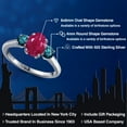 thumbnail image 2 of Gem Stone King 2.14 Ct Oval Red Ruby Blue Diamond 925 Sterling Silver Ring, 2 of 6