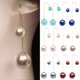 thumbnail image 4 of Pendientes Farfi con forma de U y doble cara de perlas de imitación chapadas en oro, joyería colgante para mujer, azul cielo, 4 of 5