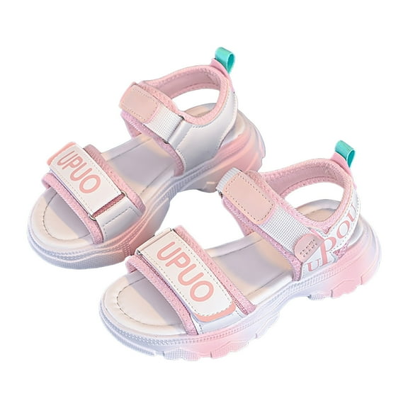 Mepaouo Boys Girls Sandals Open Toe Summer Outdoor Unisex Straps Athletic Sport Slides Shoes 4-13Y