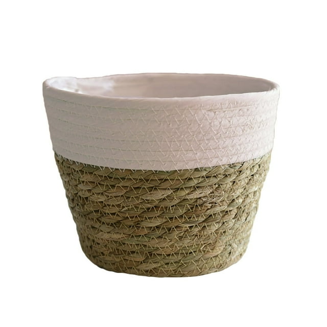 Storage Basket Plant Pot 10 Inch Natural Design Hand-woven Indoor Outdoor Decorate Handmade Flowerpot Containers