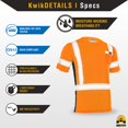 thumbnail image 5 of KwikSafety (Charlotte, NC) RENAISSANCE MAN Short Sleeve Safety Shirt (w/POCKET) Class 2 ANSI OSHA Custom High Visibility Reflective Tape Construction Security Hi Viz Work Clothing Men | Orange Large, 5 of 7