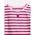 thumbnail image 2 of Wonder Nation Toddler Girls' Ribbed Tee with Short Sleeves, Sizes 18M-5T, 2 of 3