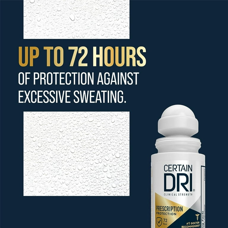 Certain Dri Prescription Strength Clinical Antiperspirant & Deodorant for Men and Women, Roll-on, 1.2 oz.