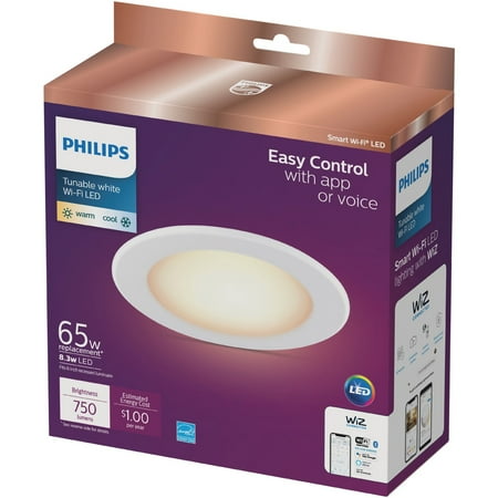 Philips 6 In. Retrofit IC Rated White Smart Tunable WiFi LED Recessed Light Kit