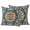 Yellow Teal, variant on 2 Pack Outdoor Waterproof Throw Pillow Covers,Bohemia Terracotta Flower Decorative Square Pillow Case Patio Pillowcases for Chair Couch Sofa 16x16in