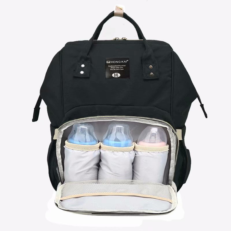 Baby Diaper Backpack Multi-Functional Nappy Changing Bag with Waterproof Changing Mat Oxford Mum Rucksack Change Rucksack for Baby Care Black