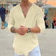 thumbnail image 1 of Blusas y camisas de manga larga con cuello en V para hombre, blusas casuales de moda, blusas lisas de manga larga con cuello en V, blusas transpirables para hombre, 1 of 6