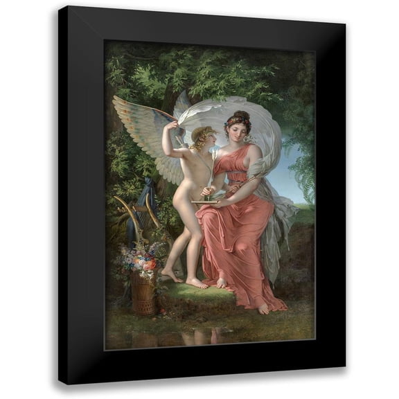 Meynier, Charles 10x14 Black Modern Framed Museum Art Print Titled - Erato, Muse of Lyrical Poetry