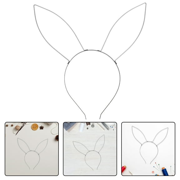 OUNONA 4pcs DIY Headband Base with Bunny Ears Hair Accessories Suitable for Various Hairstyles Blank Headband Frames for Crafting