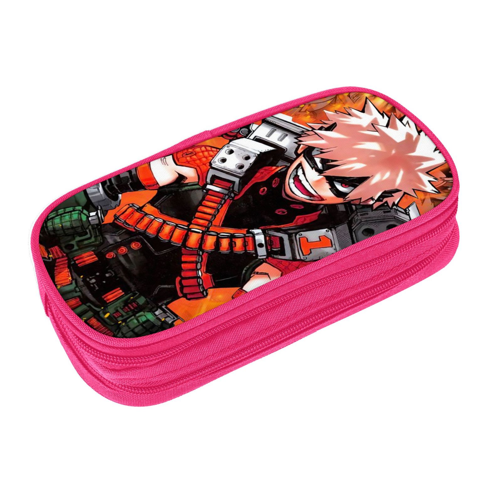 My Hero Academia Pencil Case Large Capacity Pencil Pouch Pen Bag Office Stationery Organizer Travel Makeup Bag Pink