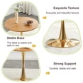 thumbnail image 4 of Miniyam 31.5" Round Kitchen Dining Table for 2–4 People, Small Space Pedestal Tulip Table with Engineered Wood Top, Oak&Gold, 4 of 7