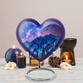 thumbnail image 5 of MUKTIVE Mountain Cremation Urn for Human Ashes Adult Human, Large Blue Burial Urn for Ashes for Women, Decorative Galaxy Memorial Gift for Mom & Dad (1 Large, 1 Keepsake), 5 of 7