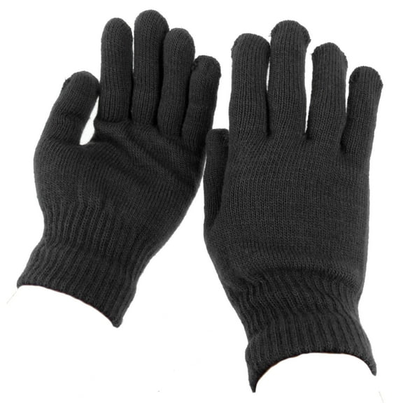Charcoal Knitted Winter Warm Stretch Gloves One Size