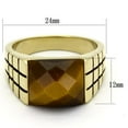 thumbnail image 2 of Luxe Jewelry Designs Men's Stainless Steel Ring with Brown Topaz Semi Precious Tiger Eye Stone -, 2 of 4