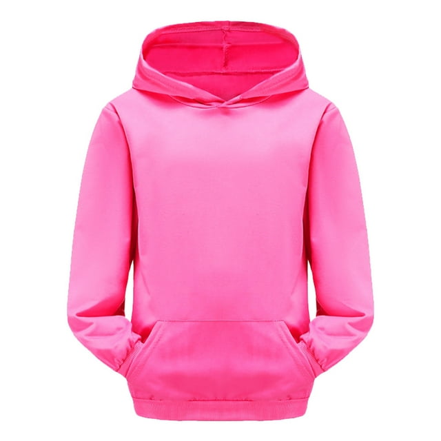 GDREDA Chandails à Capuchon Classiques Unis pour Jeunes, Doux, à Enfiler, pour Enfants (Rose Vif, 3-4 Ans)