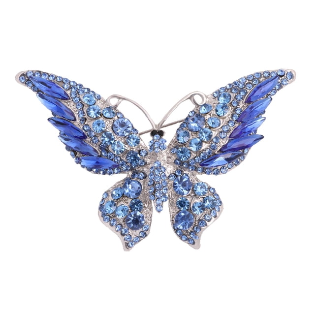Broche de mariposa de imitación Zulema azul