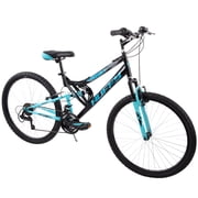 Huffy 26 Trail Runner Mountain Bike, Fits Riders 60”+, Black/Teal, Adult, Womens