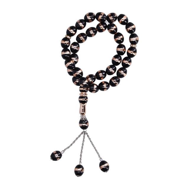 Diseño liviano y duradero para musulmanes, elegante pulsera de cuentas de oración de resina negra