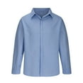 thumbnail image 5 of QATAINLAV Men's Casual Button Down Shirts Fall Winter Long Sleeve Chambray Shirt Regular Fit Lapel Blouse Tops Business Formal Shirts Birthday Gifts Blue 3XL, 5 of 6