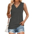 thumbnail image 3 of Timegard Womens Tank Tops V Neck Solid Color Fitting Comfy Sleeveless Top Summer Casual Basic Tee Shirts, 3 of 7