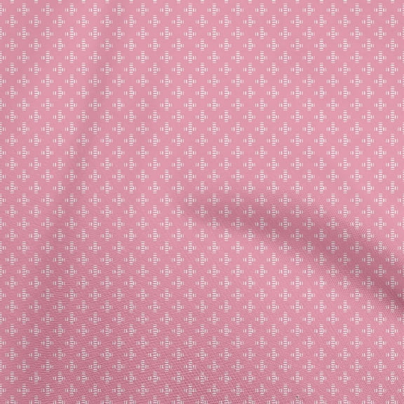 oneOone Cotton Poplin Pink Fabric Geometrical Sewing Material Print Fabric By The Yard 56 Inch Wide