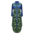 thumbnail image 4 of Njoeus Womens Long Sleeve Printed Split Shirt Dress Women Plus Size Casual Buttons Down Loose Party Cocktail Maxi Dresses S-5XL, 4 of 5