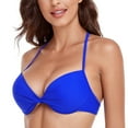 thumbnail image 3 of RELLECIGA Women's Push Up Bikini Top Twist Front Underwire Bathing Suit, 3 of 8