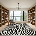 thumbnail image 2 of ODIKA 3'x5' Machine Washable Non-Slip Area Rug, Modern Zebra Stripe with Abstract Tiger Motifs High Traffic Rug with Pad, Black, 916952, 2 of 8