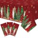 thumbnail image 1 of Mantel de plástico para árbol de Navidad de 3 piezas, 54 x 108 pulgadas, mantel desechable rojo y verde para cenas navideñas, fiestas de invierno y decoraciones para interiores y exteriores, 1 of 1
