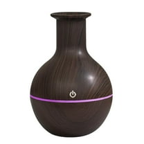 shyuyusa Large Mist Essential Oil Diffuser, Wooden Vase Diffusers for Home Scent Aromatherapy Diffuser Air Desk Humidifier for Bedroom Large Room Office Waterless Auto Off,10*10*14cm,black