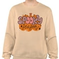 thumbnail image 2 of Retro Pumpkin Spooky Season Sweatshirt Unisex Medium Sand, 2 of 5