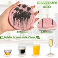 thumbnail image 2 of 6 Pcs Drink Coasters with Holder 3.94in Woven Coasters for Drinks Black Roses Coaster Set for Protection Table, 2 of 7