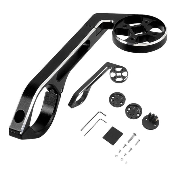 Ciclocomputador frontal con manillar ajustable y soporte extendido para Garmin Edge Negro