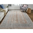 thumbnail image 2 of Feizy Marquette Transitional Oriental, Red/Orange/Blue, 1'6" x 1'6" Swatch Stain Fade Resistant Pet & Kid Friendly Vintage Distressed Floor Rug for Living room Bedroom, 2 of 8